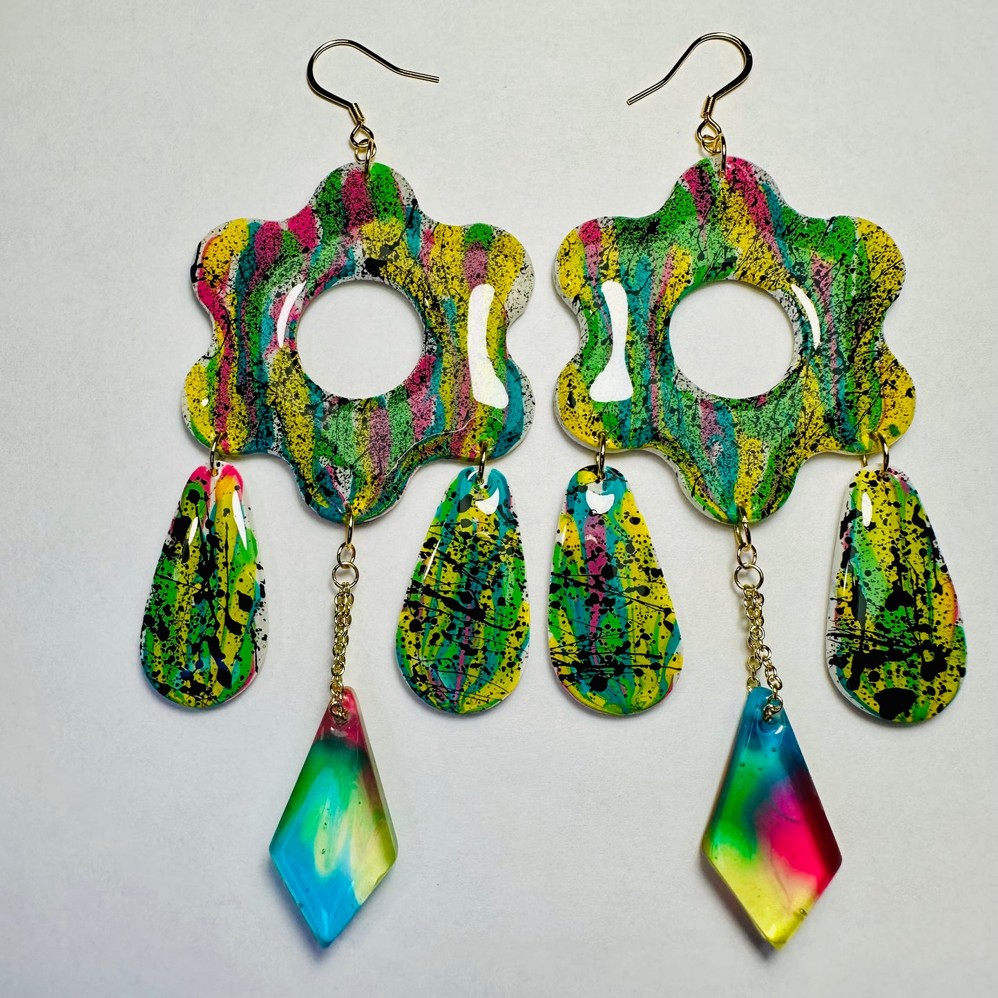 Abstract Multi-Dangle Earrings
