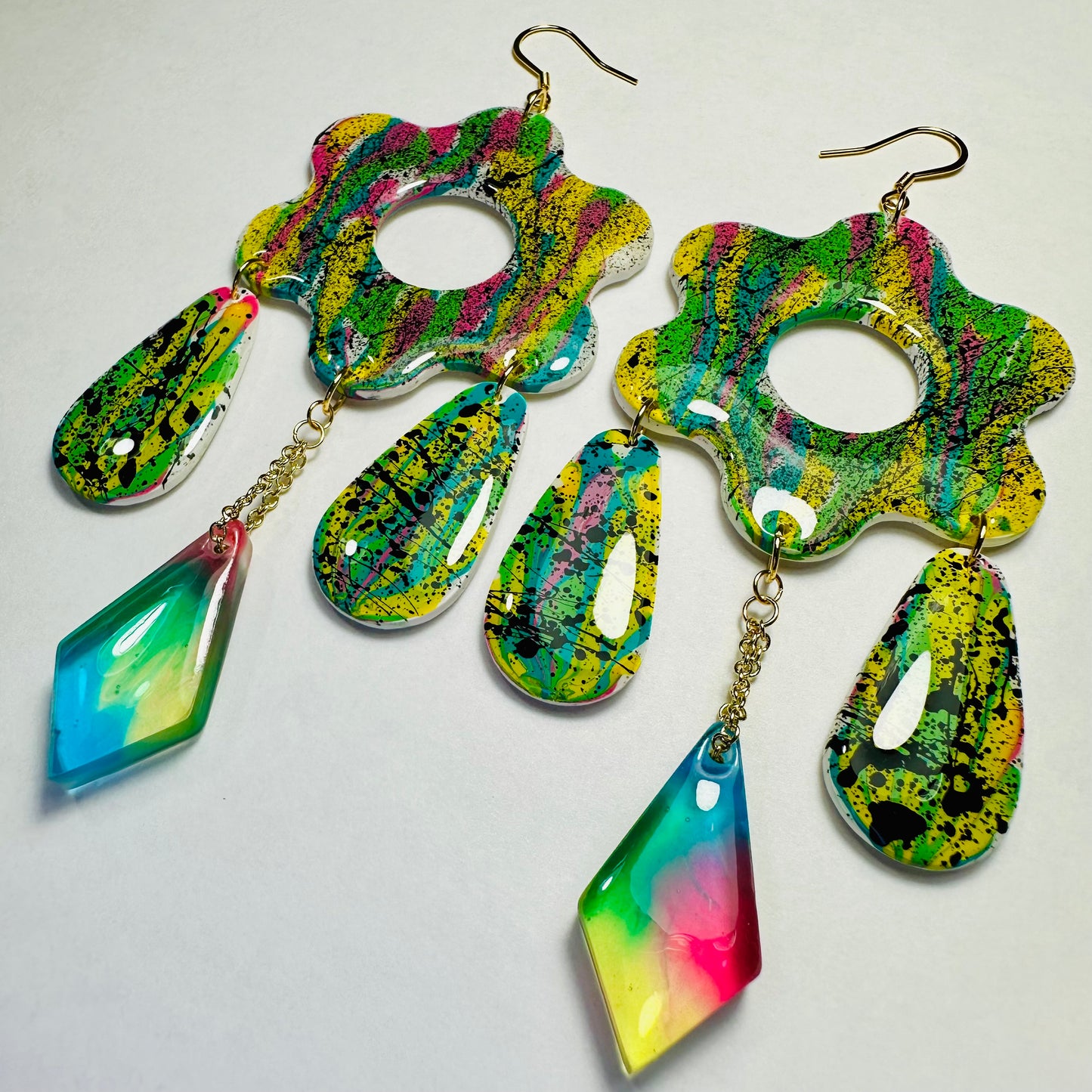 Abstract Multi-Dangle Earrings