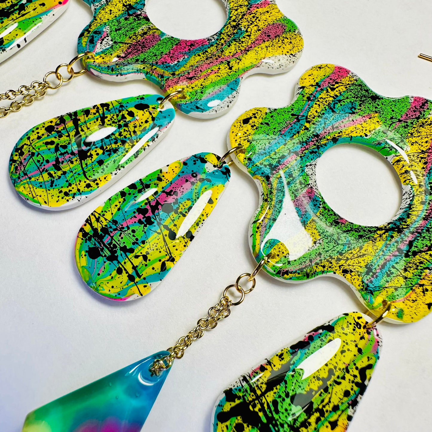 Abstract Multi-Dangle Earrings