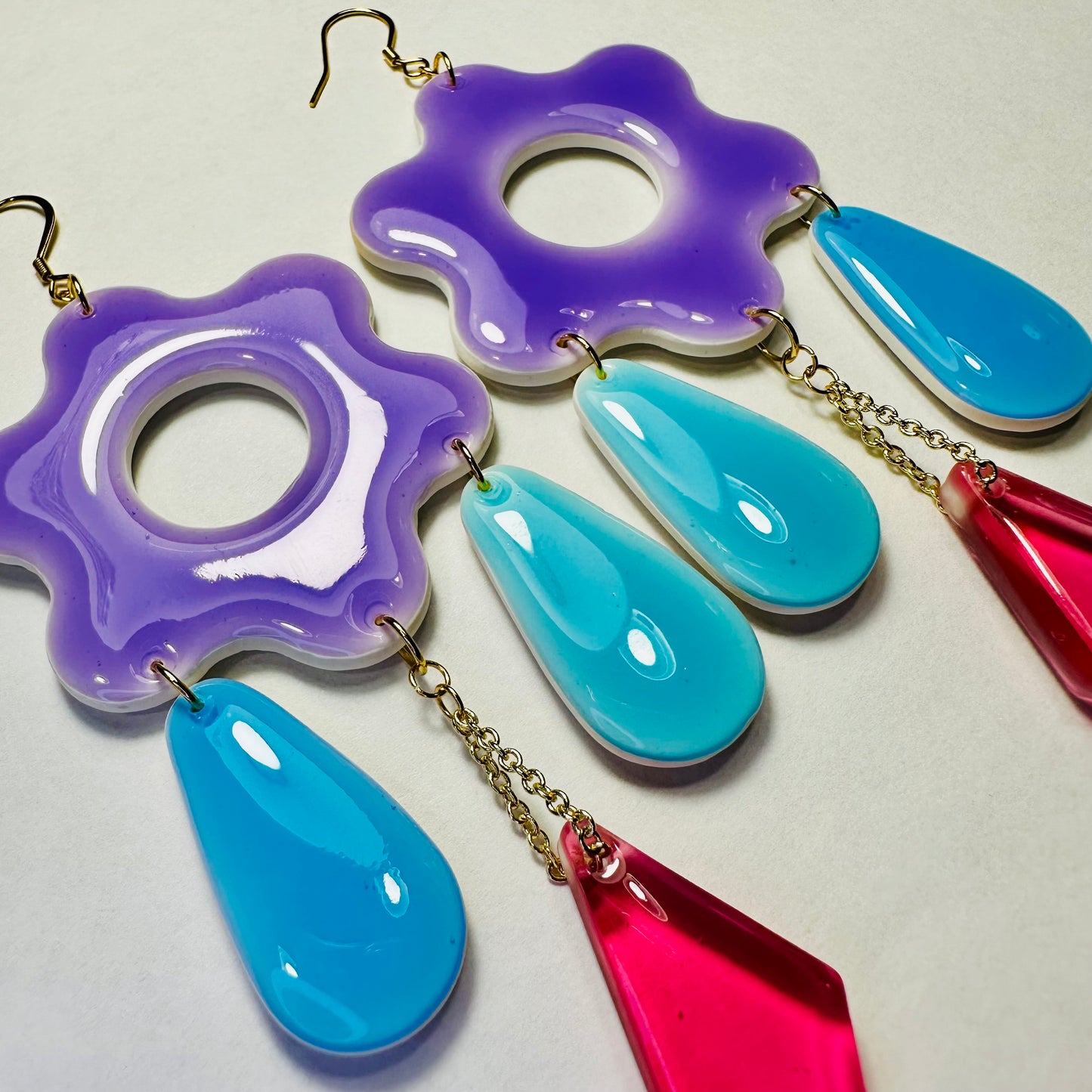 Abstract Multi-Dangle Earrings