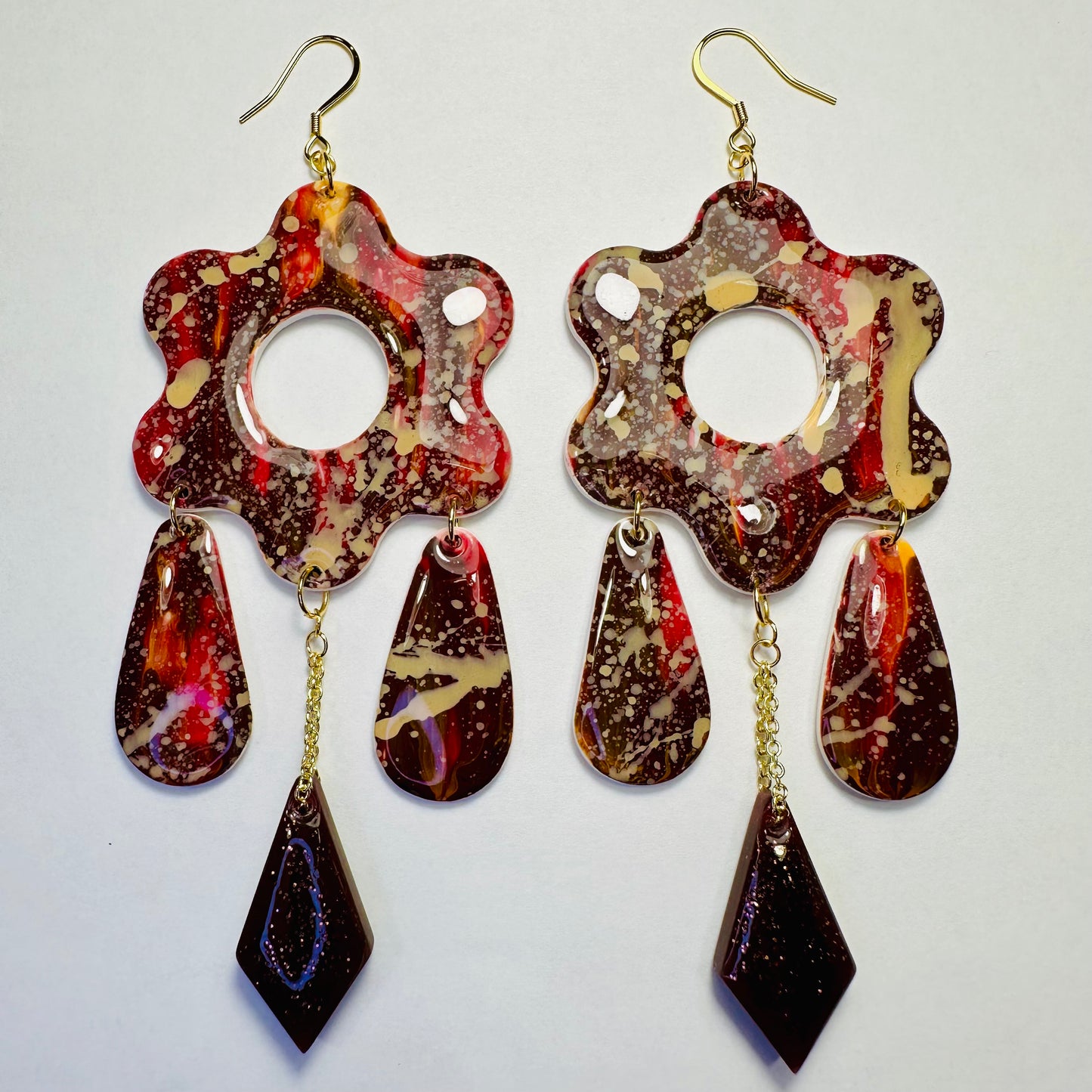 Abstract Multi-Dangle Earrings