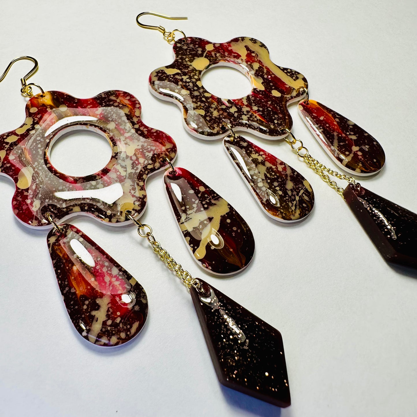 Abstract Multi-Dangle Earrings