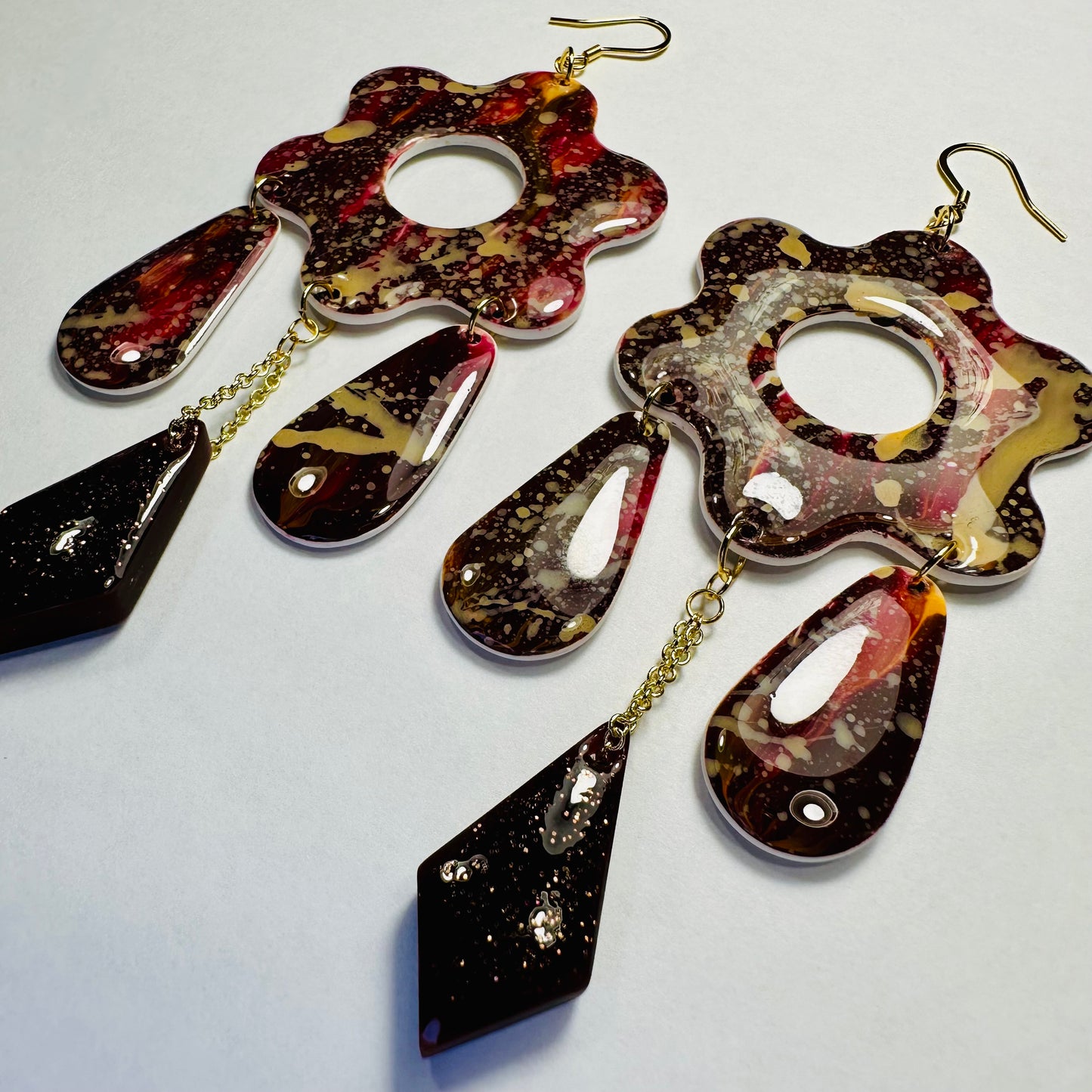 Abstract Multi-Dangle Earrings
