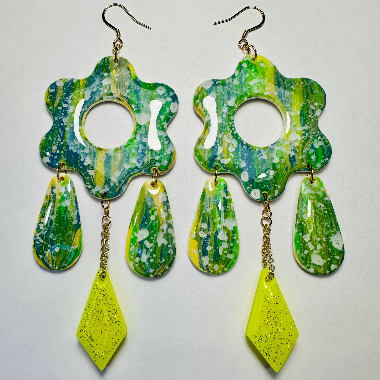 Abstract Multi-Dangle Earrings