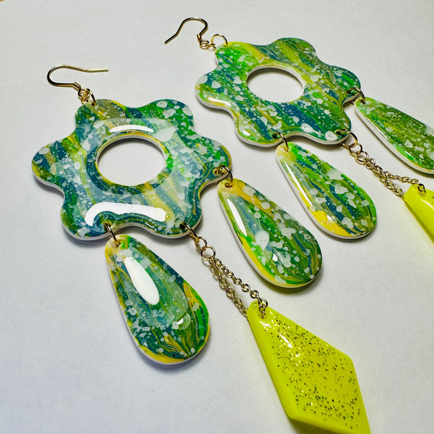 Abstract Multi-Dangle Earrings
