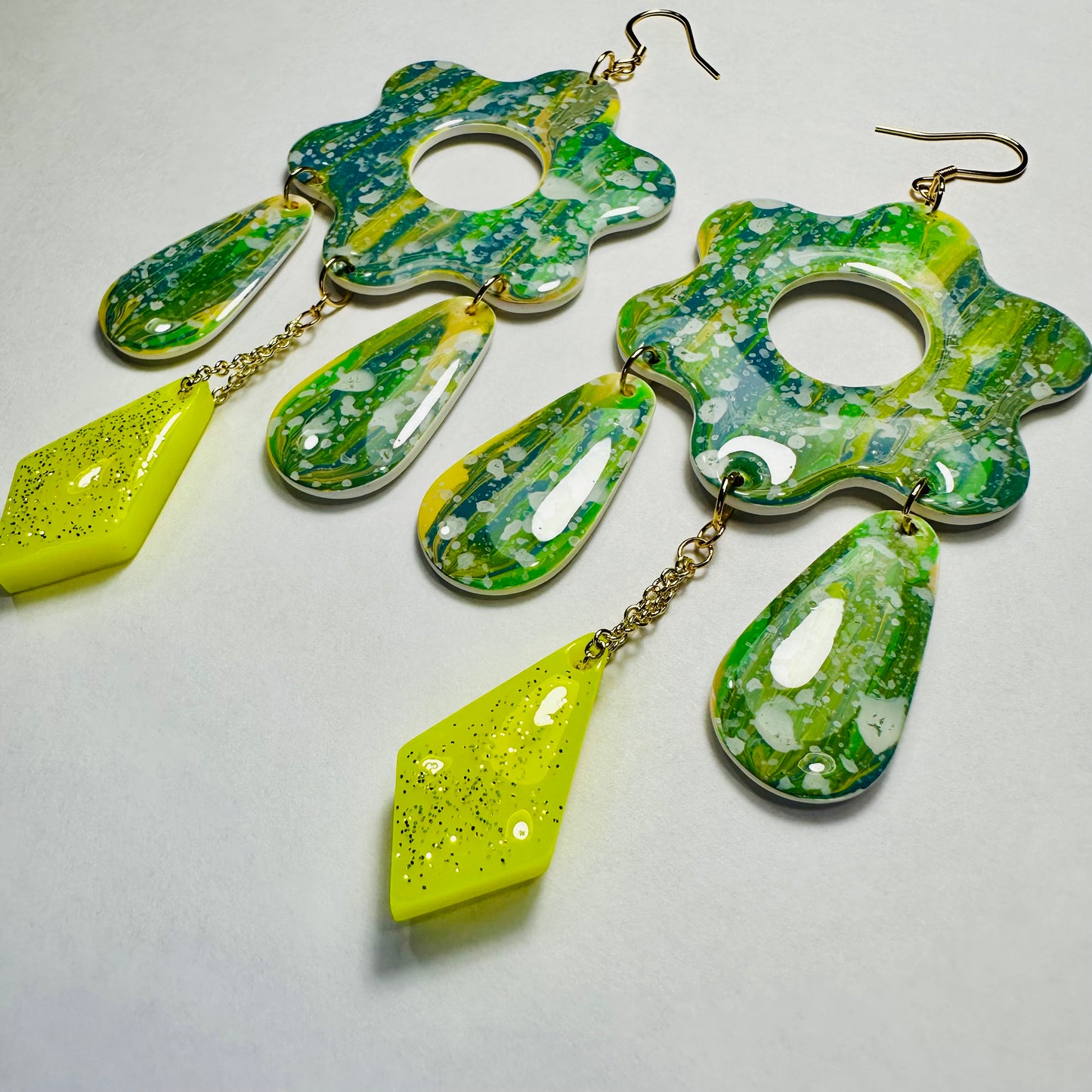 Abstract Multi-Dangle Earrings