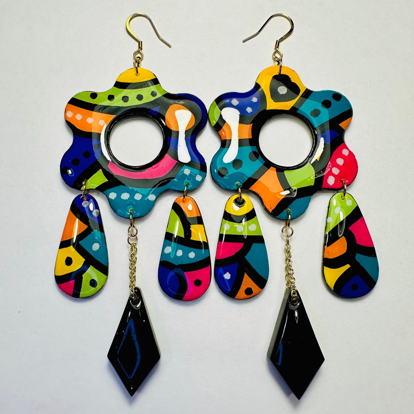Abstract Multi-Dangle Earrings
