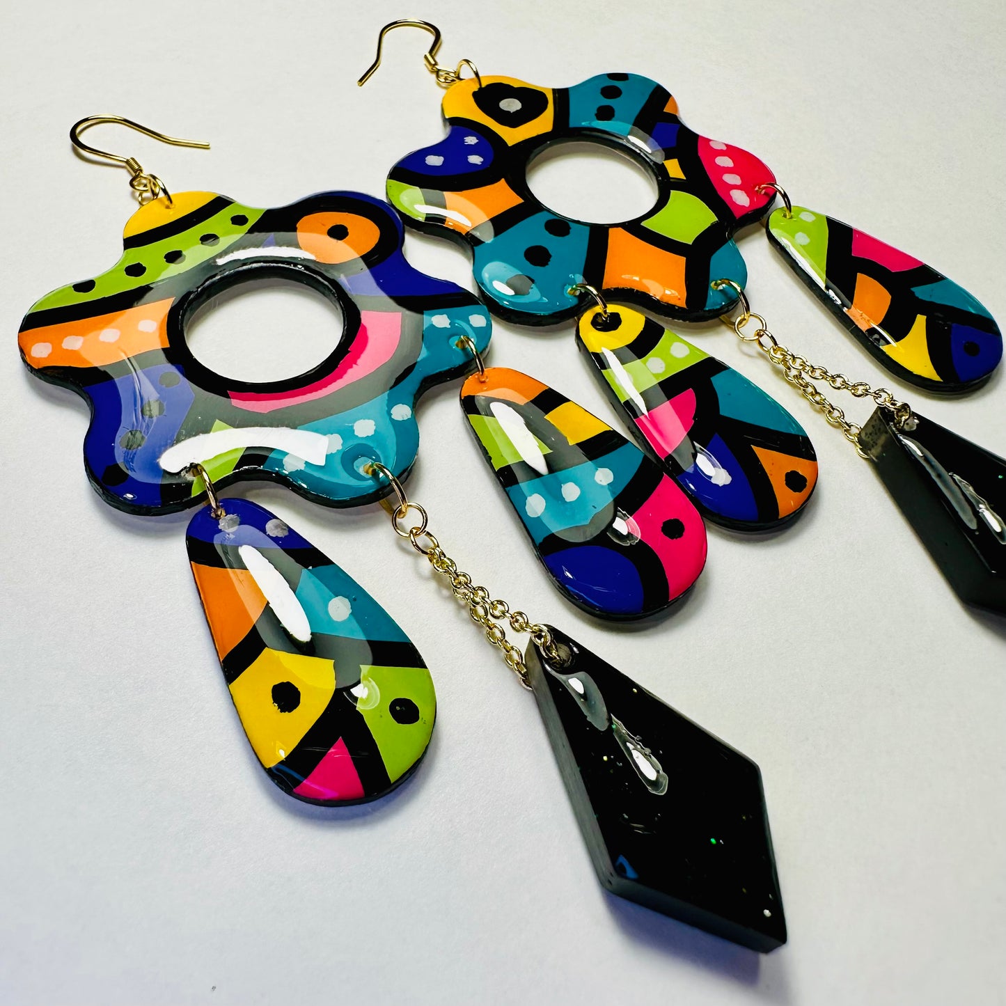 Abstract Multi-Dangle Earrings