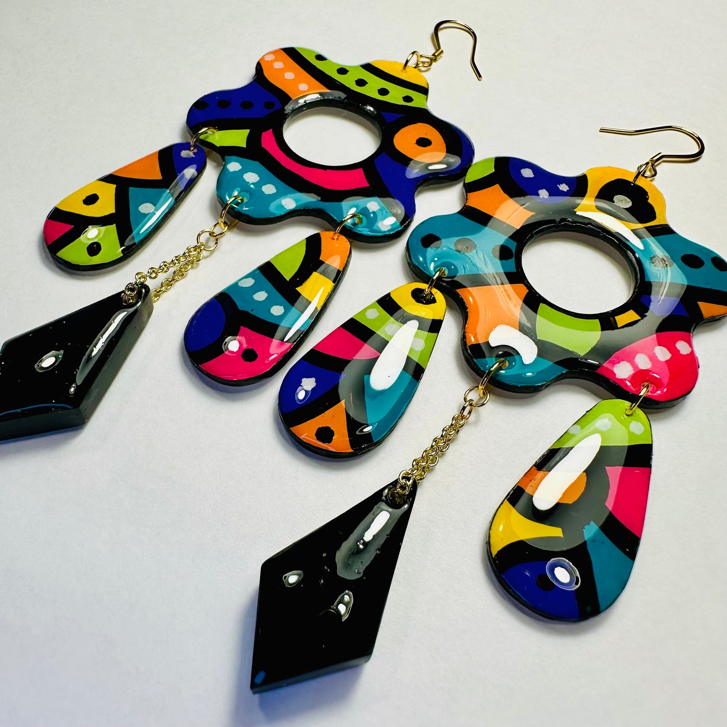 Abstract Multi-Dangle Earrings