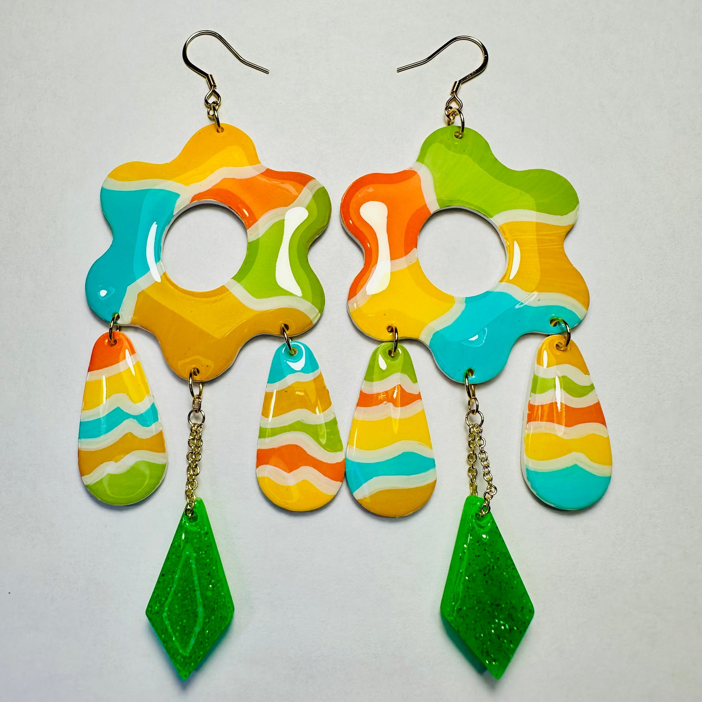 Abstract Multi-Dangle Earrings