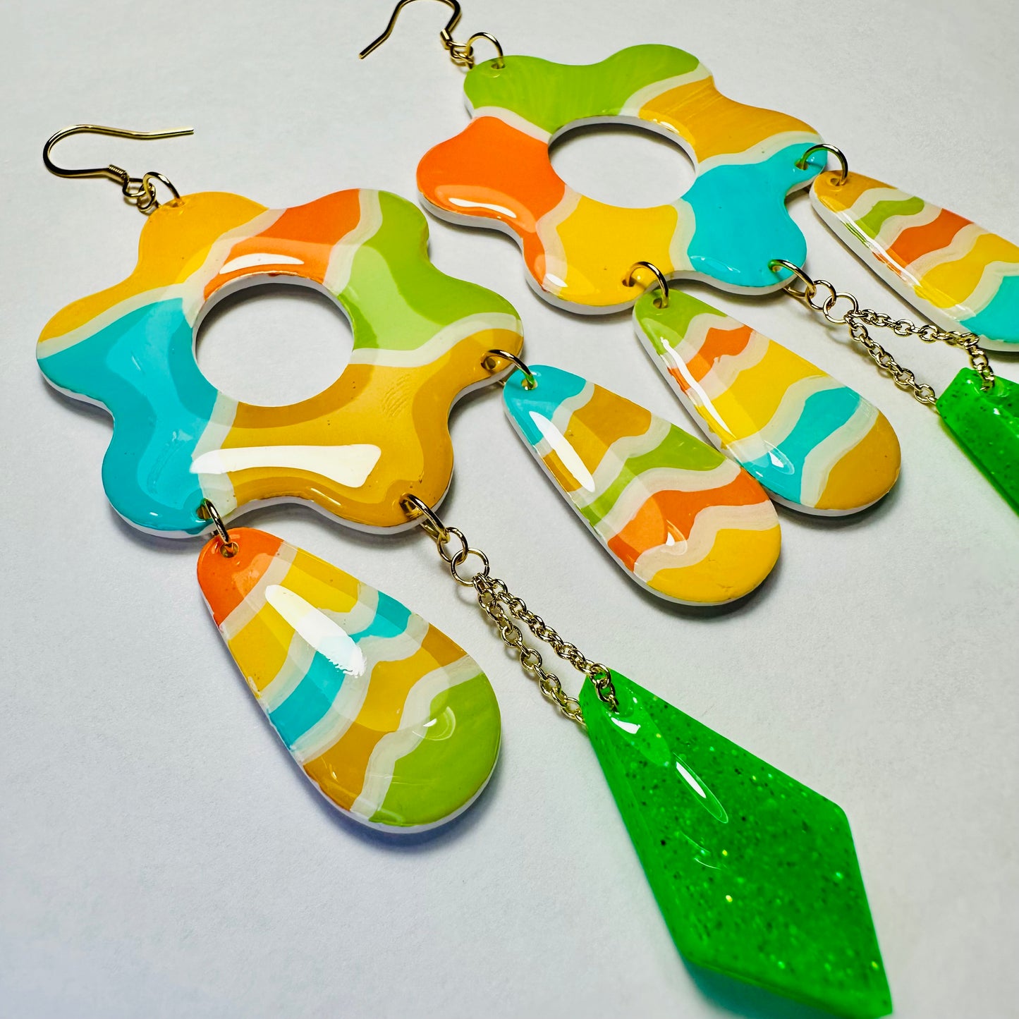 Abstract Multi-Dangle Earrings