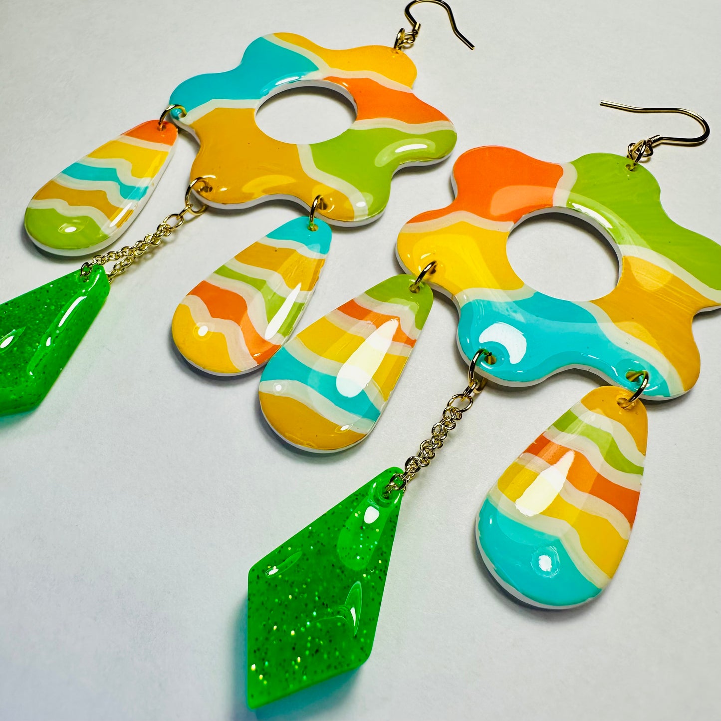 Abstract Multi-Dangle Earrings