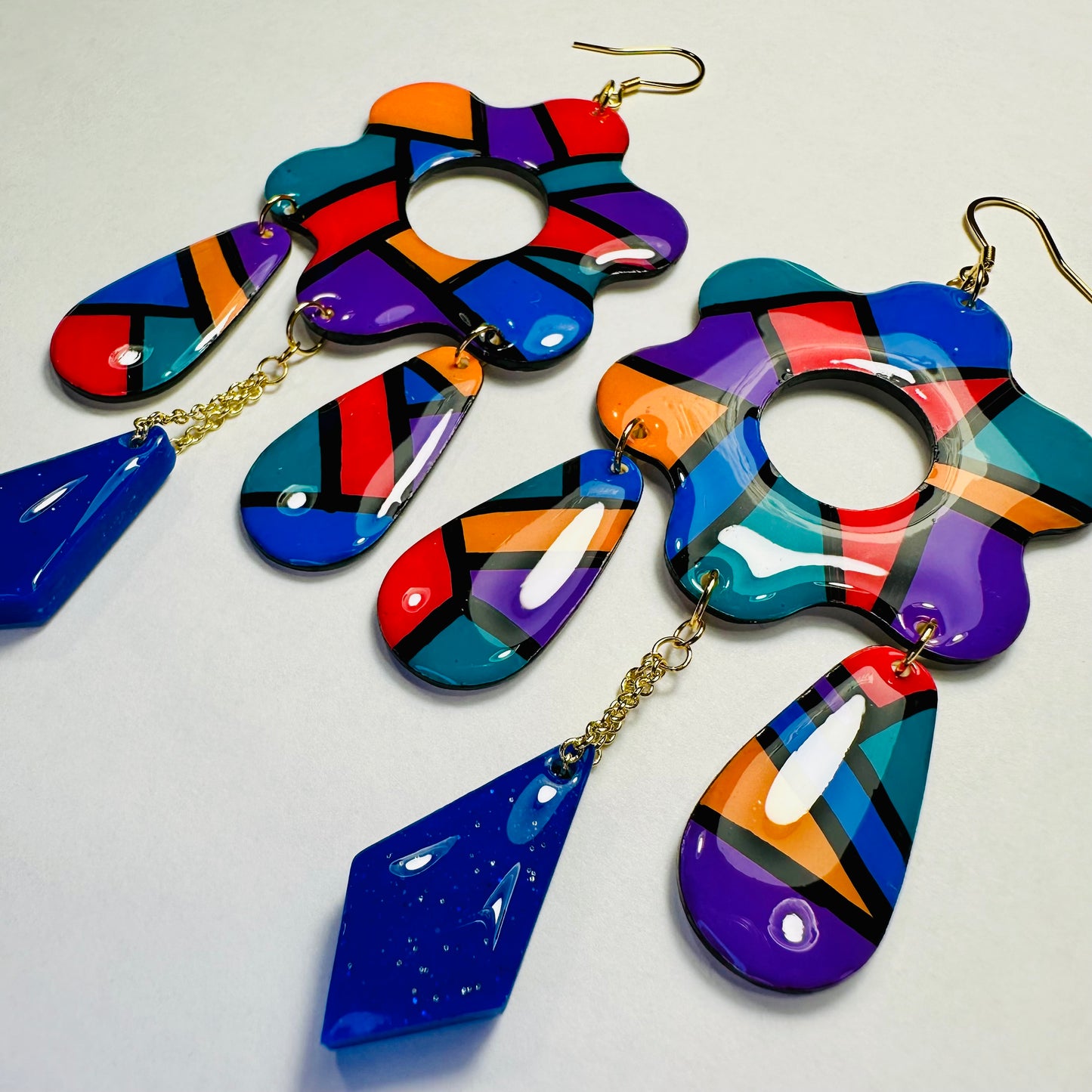 Abstract Multi-Dangle Earrings