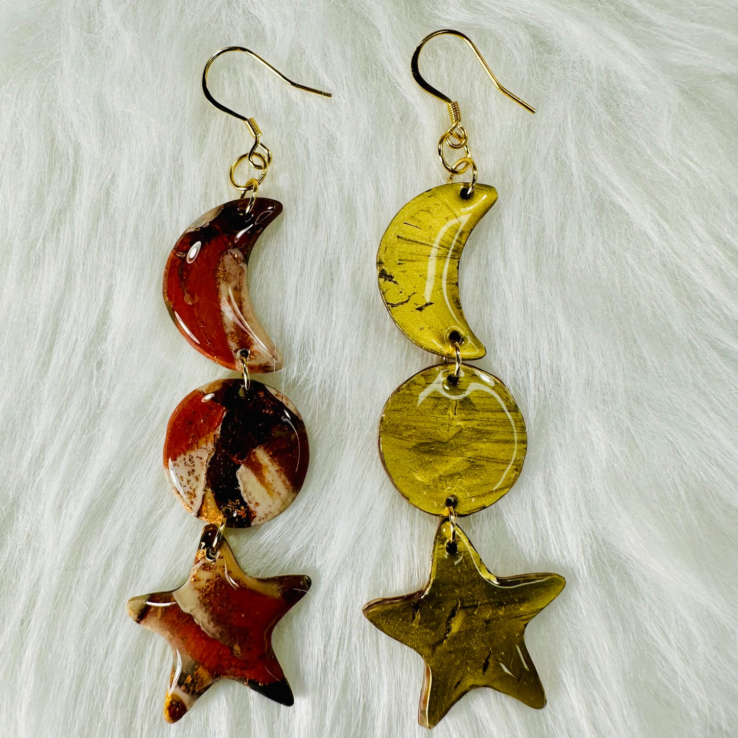 Fall Moon Sun & Star Earrings