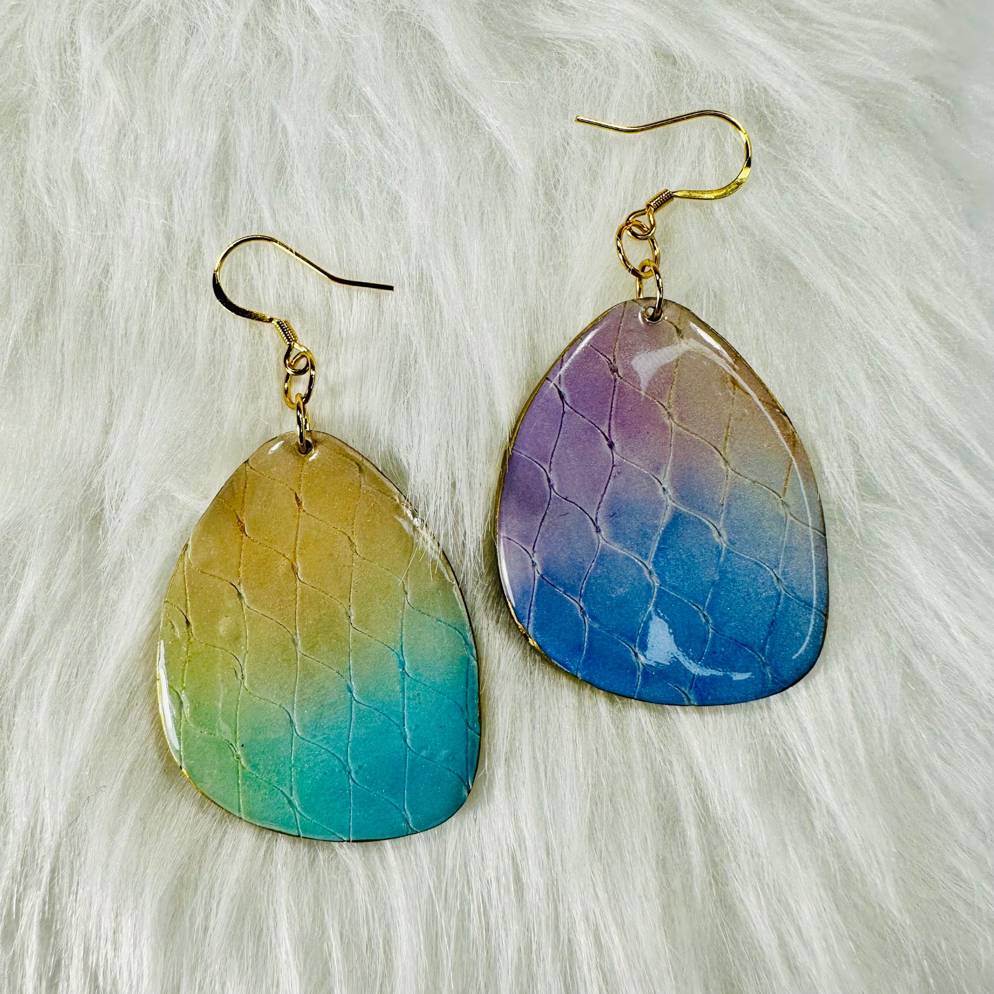 Mermaid Scale Polymer Clay Earrings