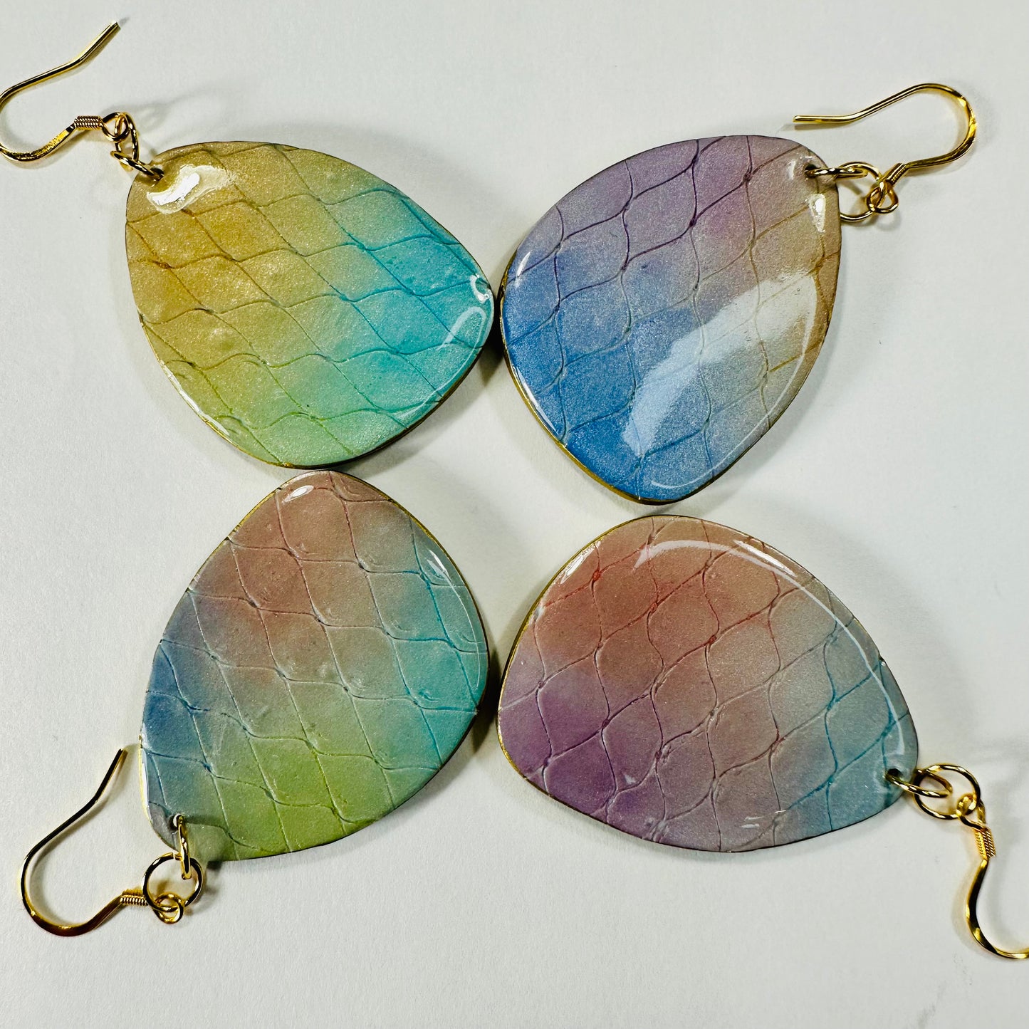 Mermaid Scale Polymer Clay Earrings
