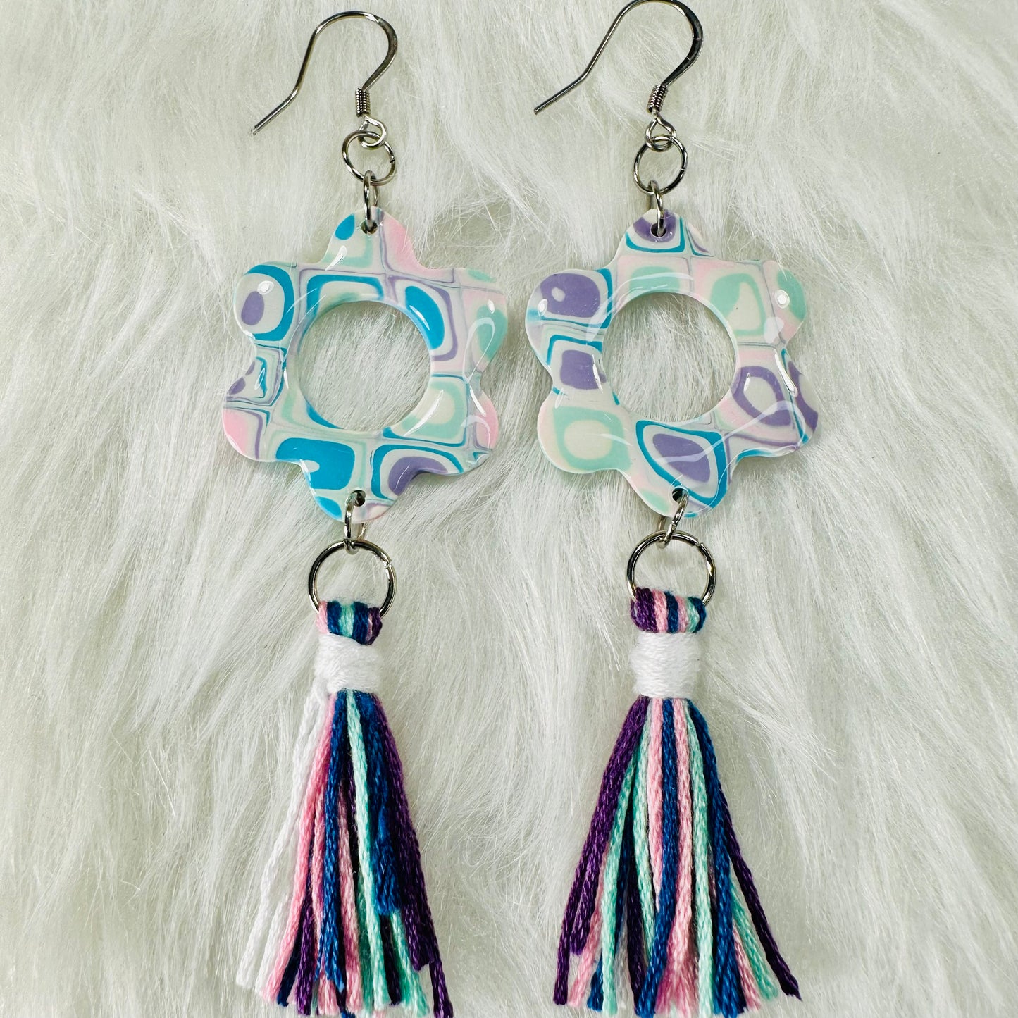 Retro 70's Style Polymer Clay Earrings