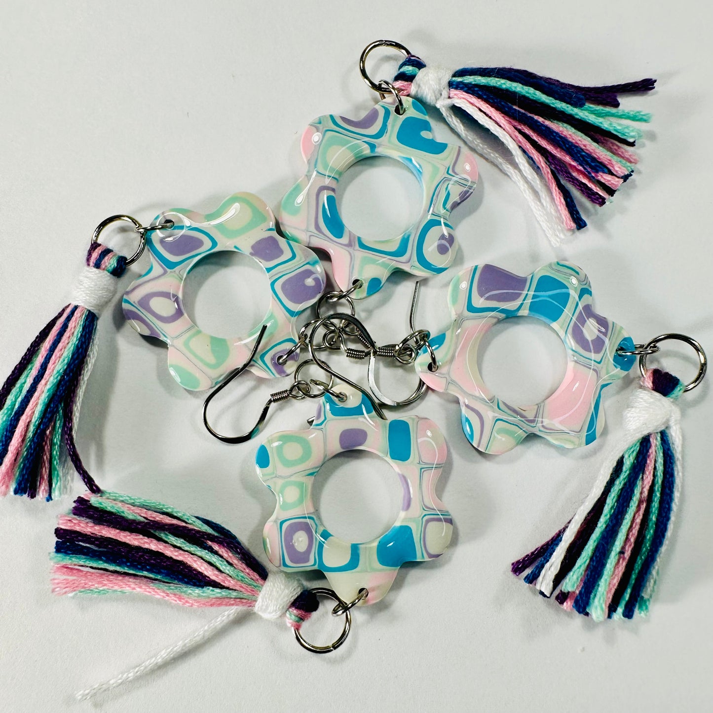 Retro 70's Style Polymer Clay Earrings