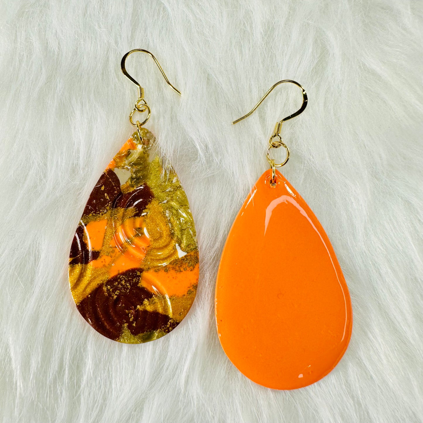 Fall Textured Tear Earrings