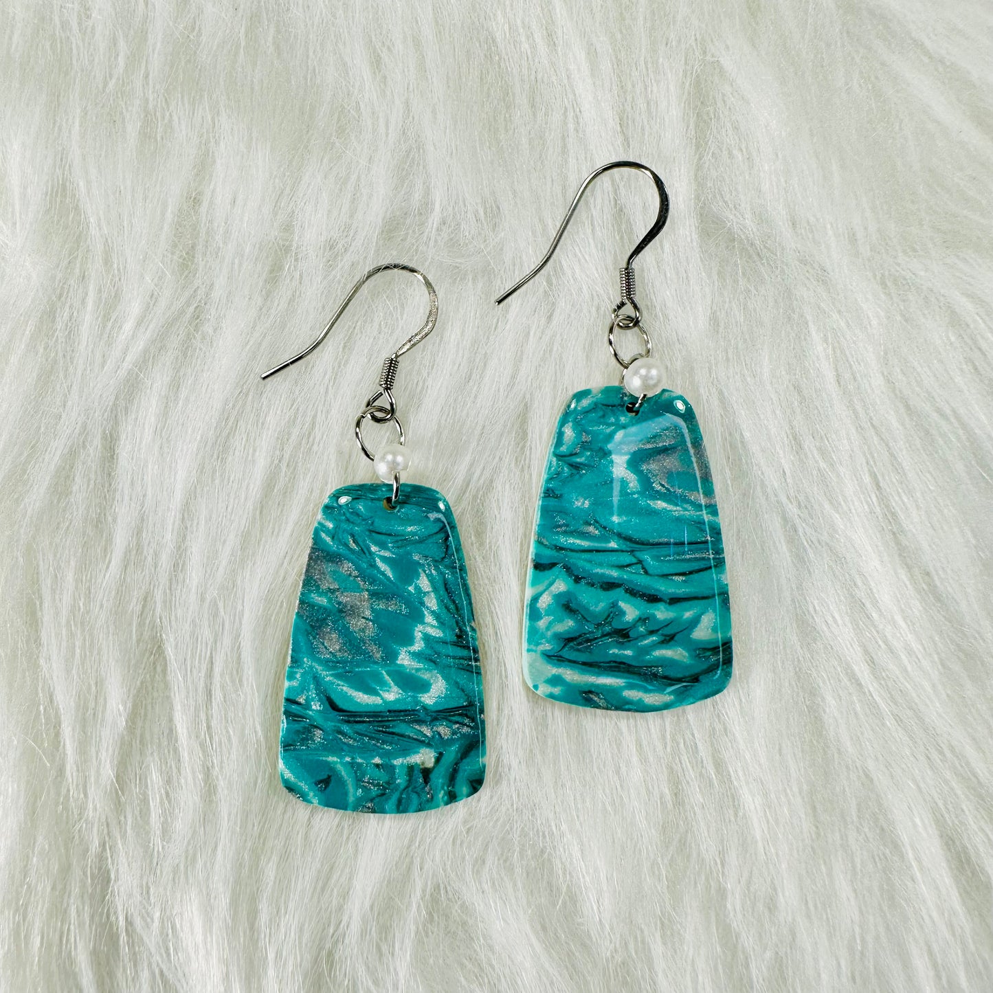 Faux Larimar Stone Earrings