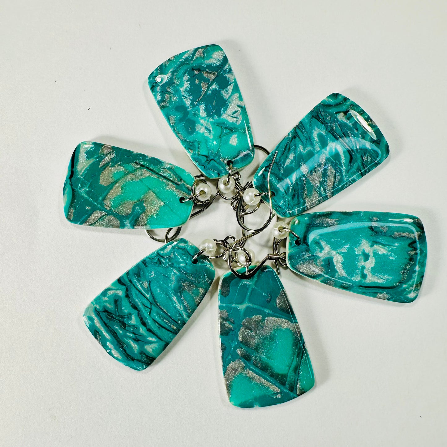 Faux Larimar Stone Earrings