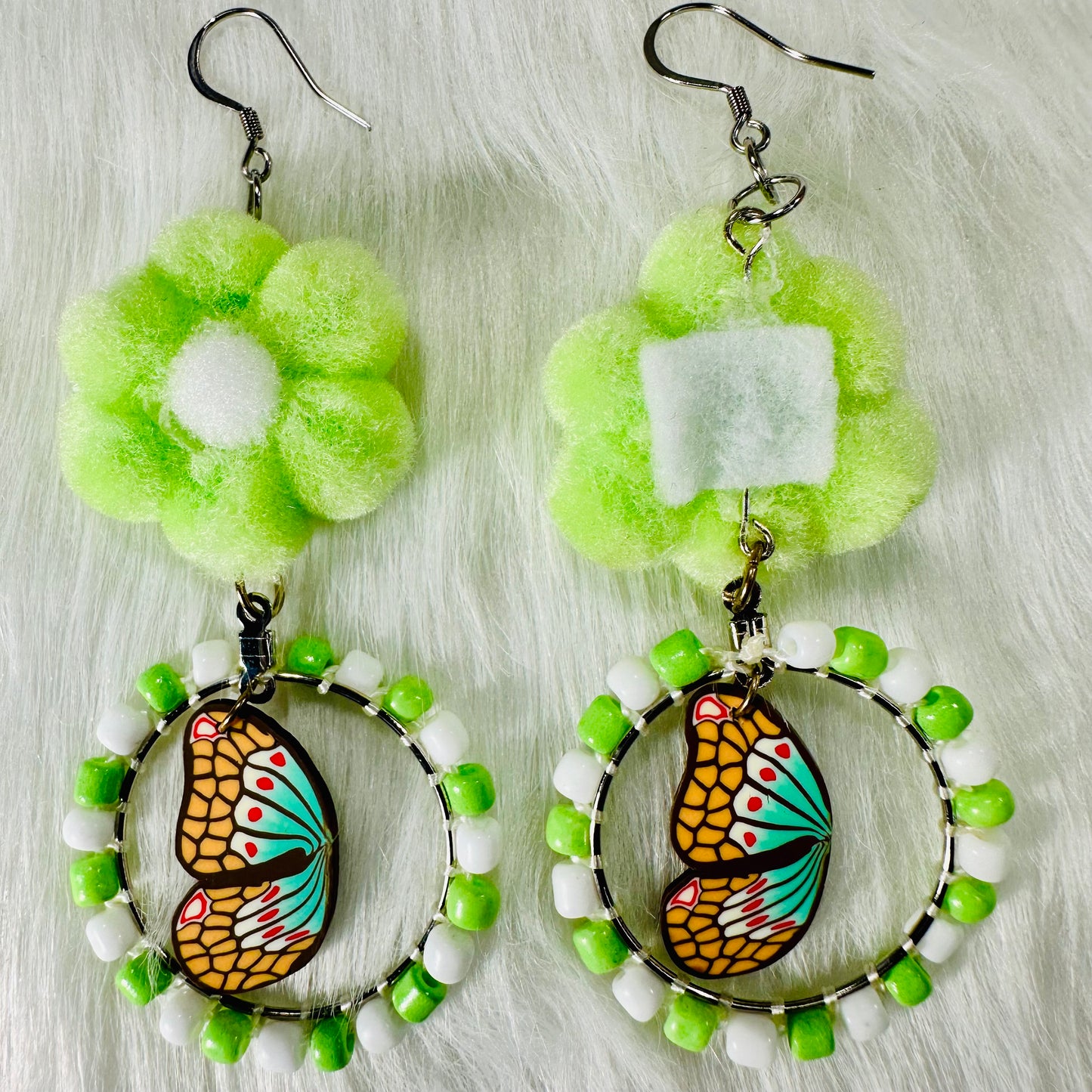 Butterfly & Flower Whimsy Dangle Earrings