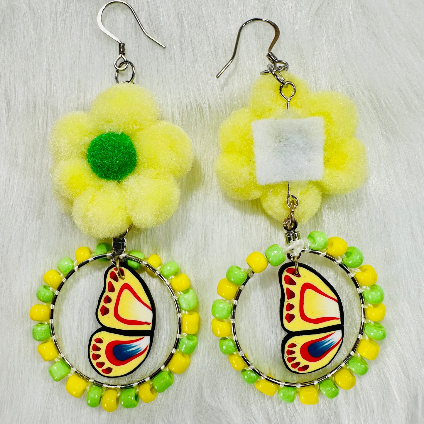 Butterfly & Flower Whimsy Dangle Earrings