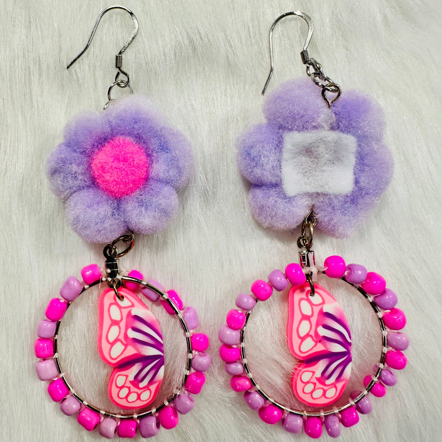 Butterfly & Flower Whimsy Dangle Earrings