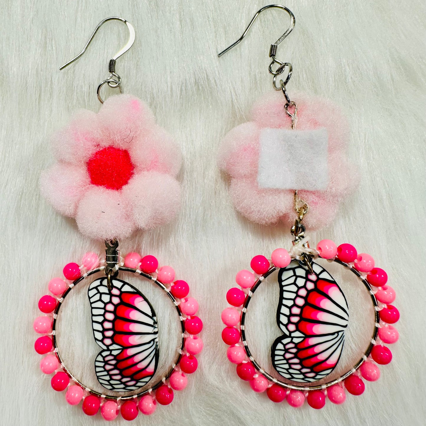 Butterfly & Flower Whimsy Dangle Earrings
