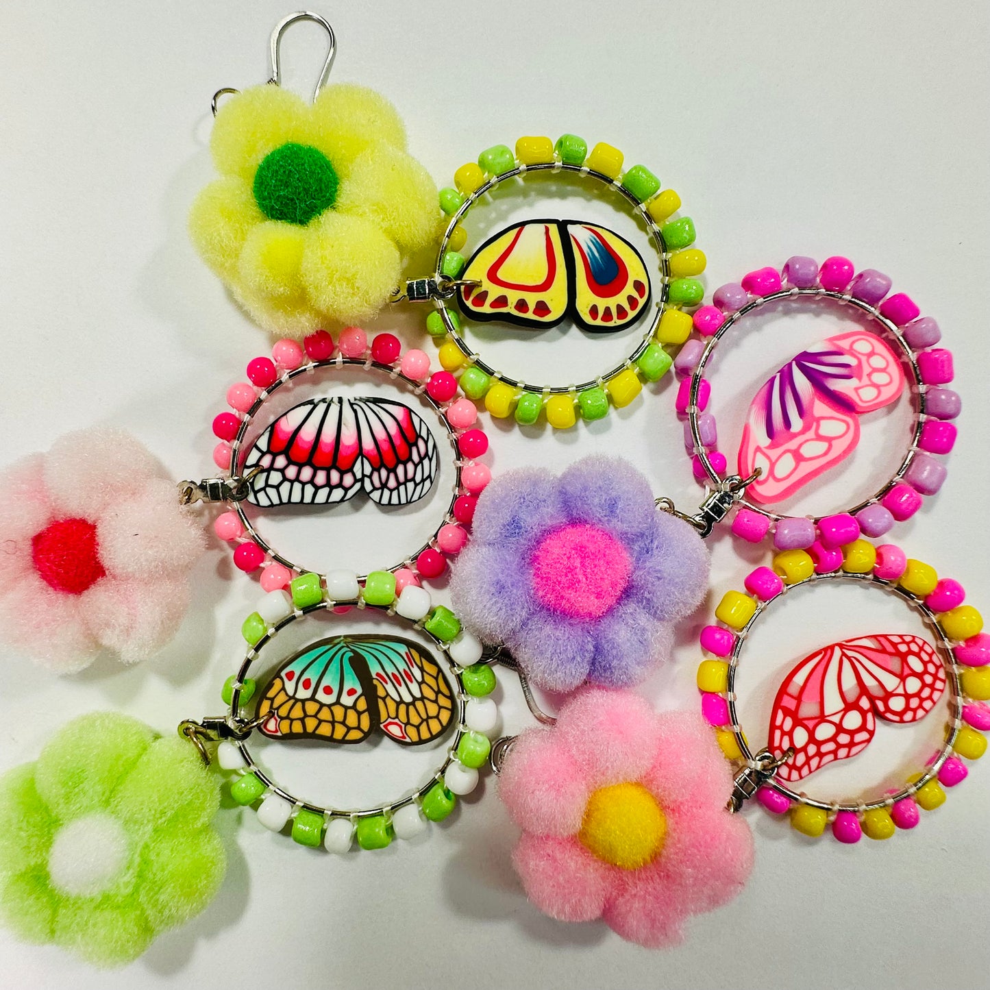 Butterfly & Flower Whimsy Dangle Earrings