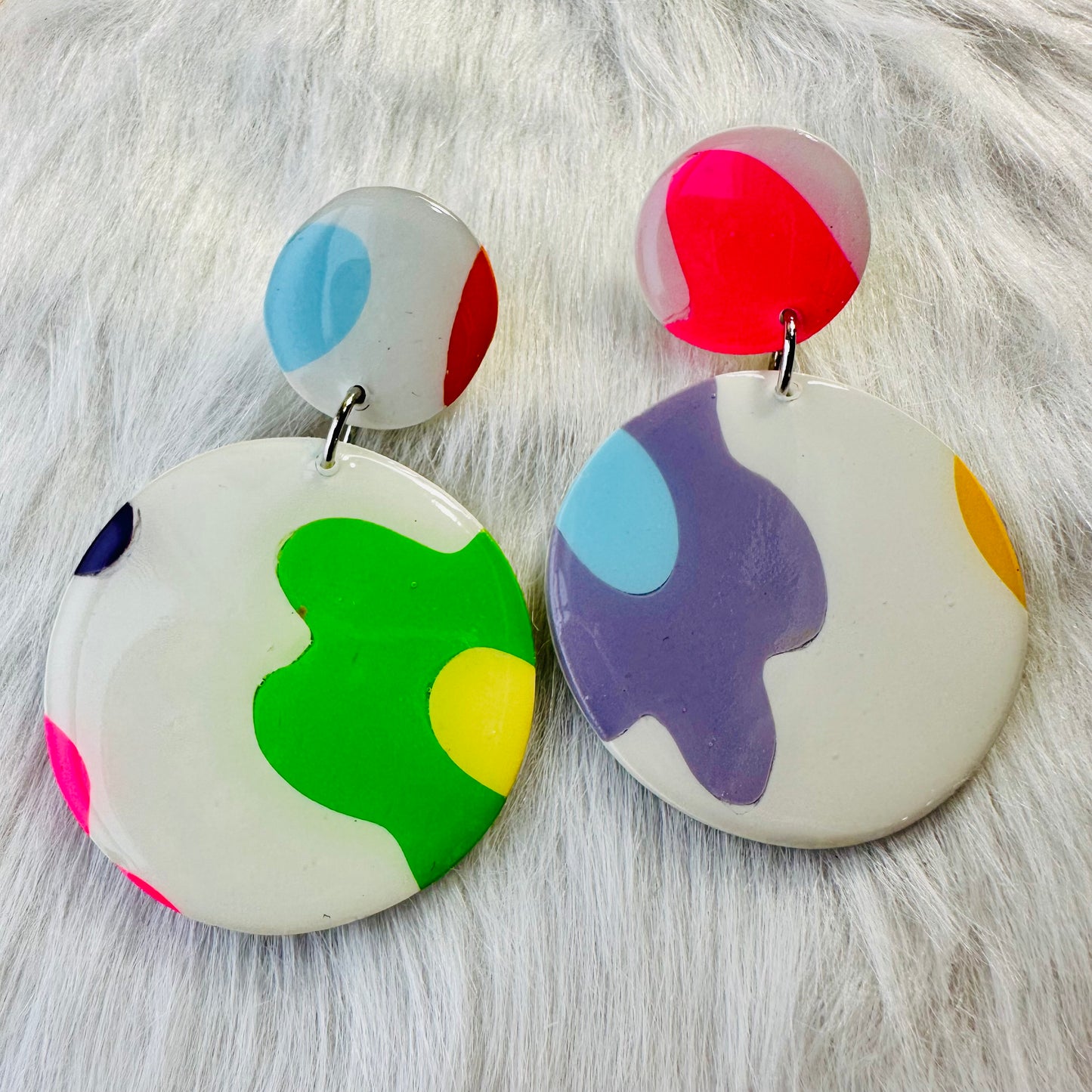 60’s Style Polymer Clay Earrings