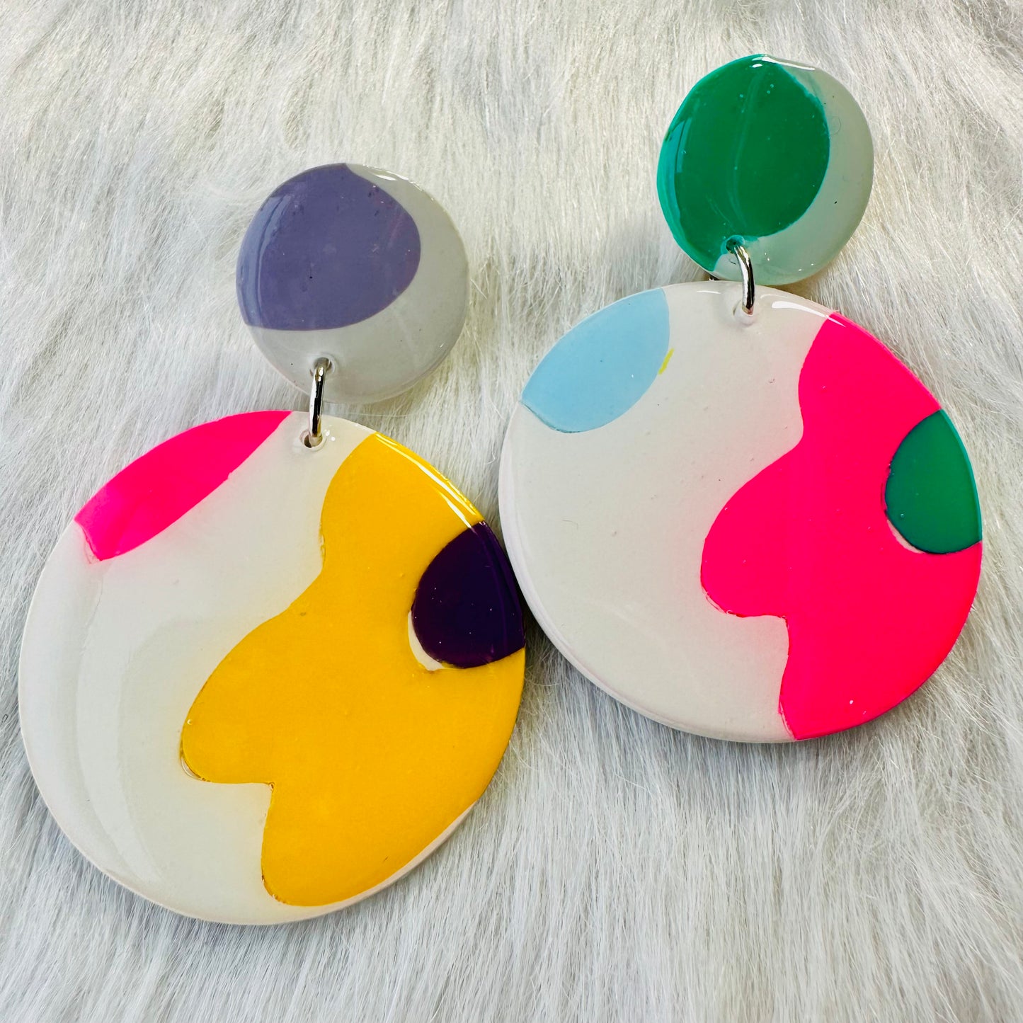 60’s Style Polymer Clay Earrings