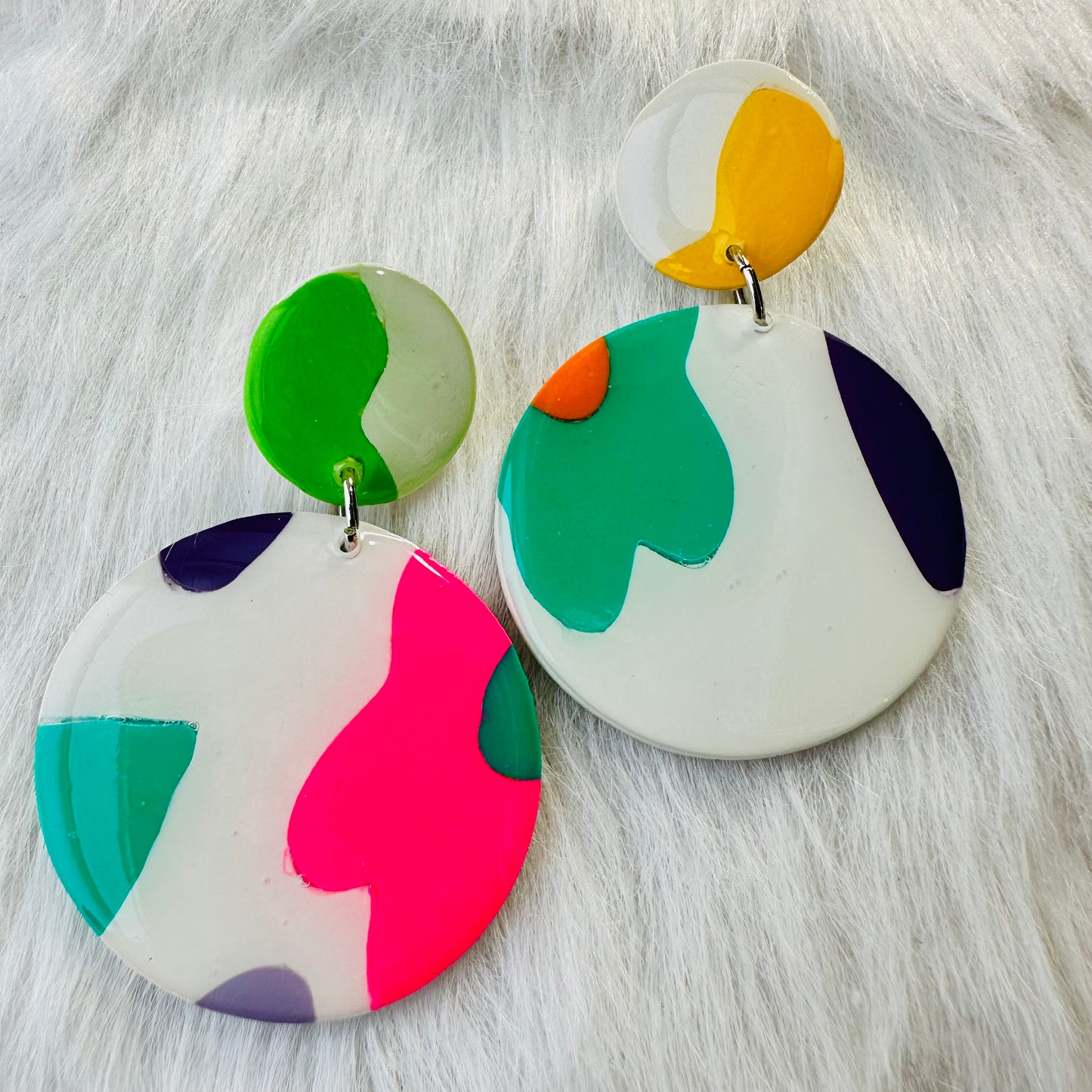 60’s Style Polymer Clay Earrings