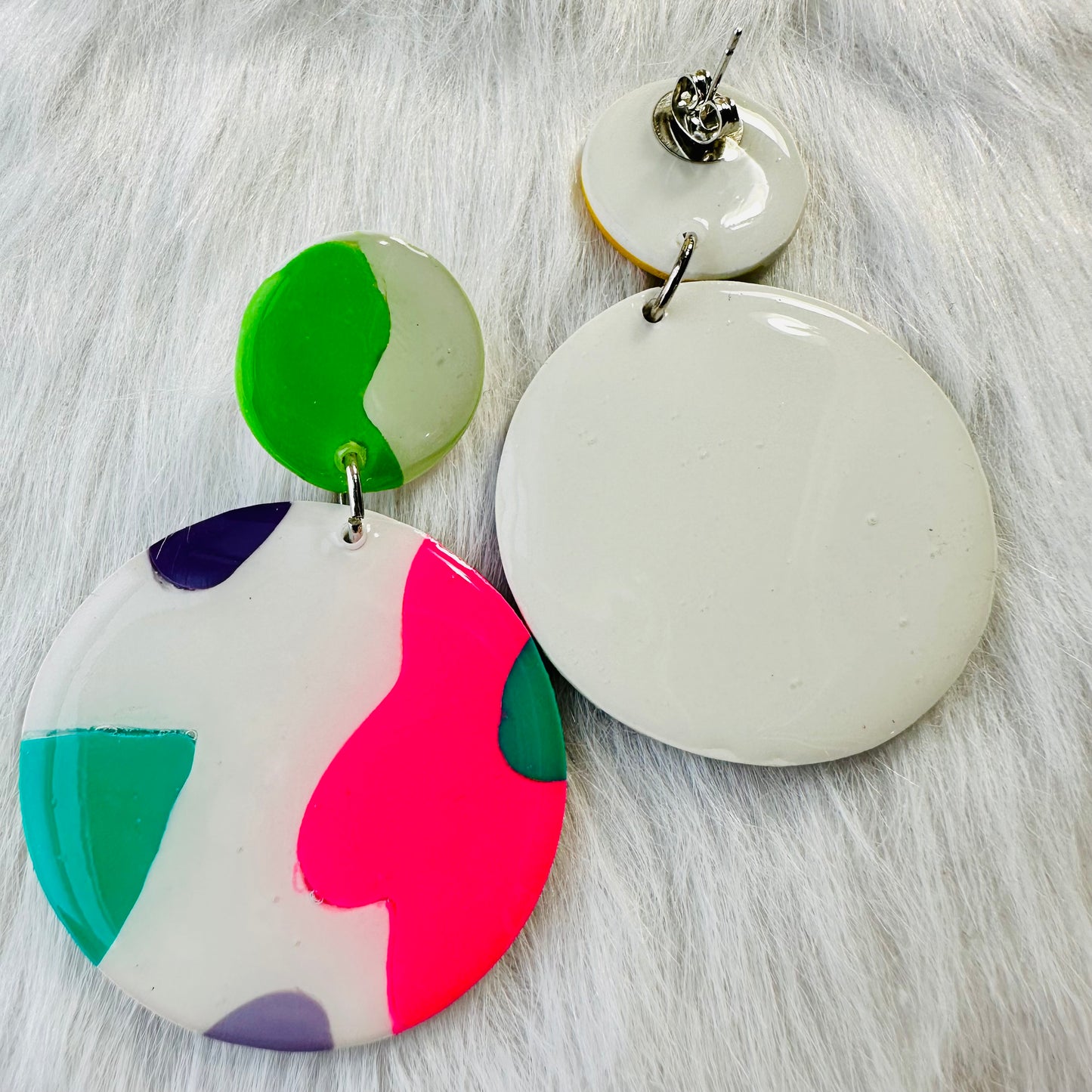 60’s Style Polymer Clay Earrings