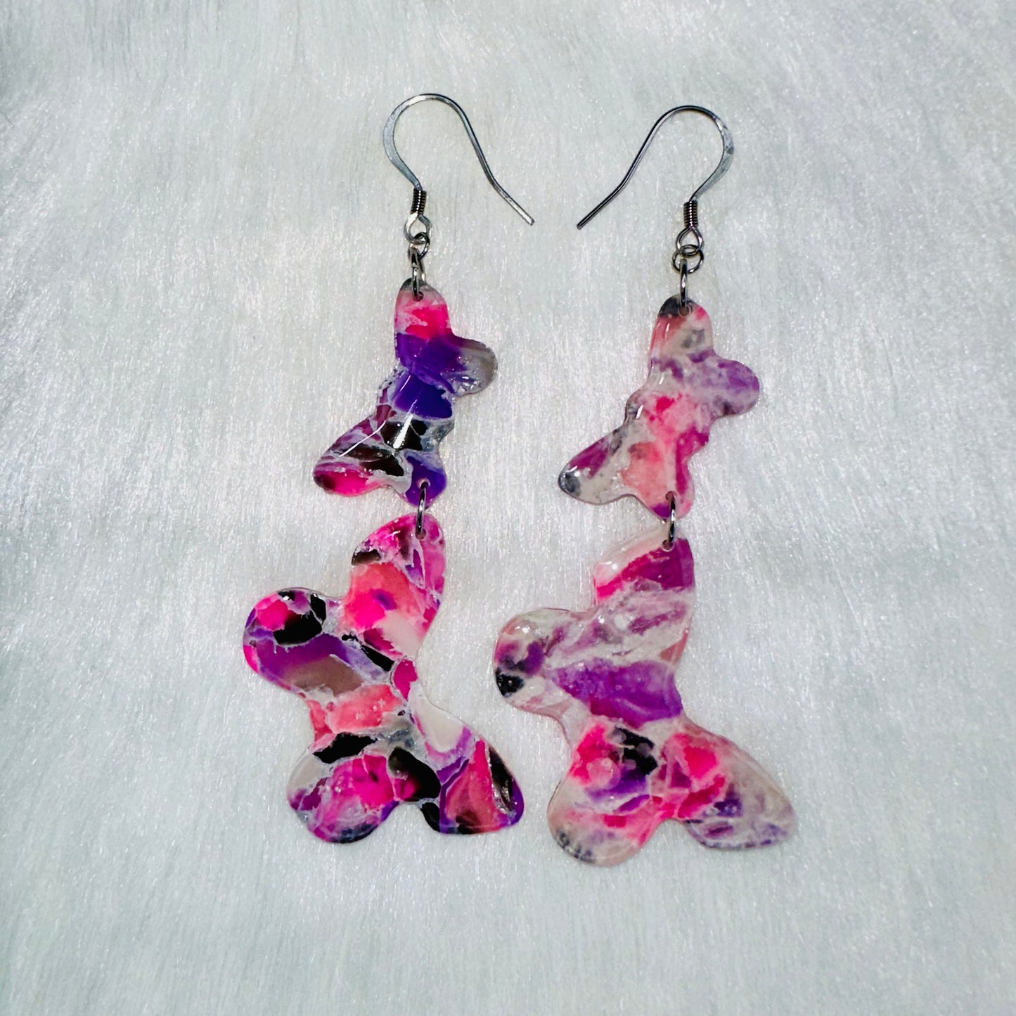 Rainbow Wings Butterfly Dangle Earrings