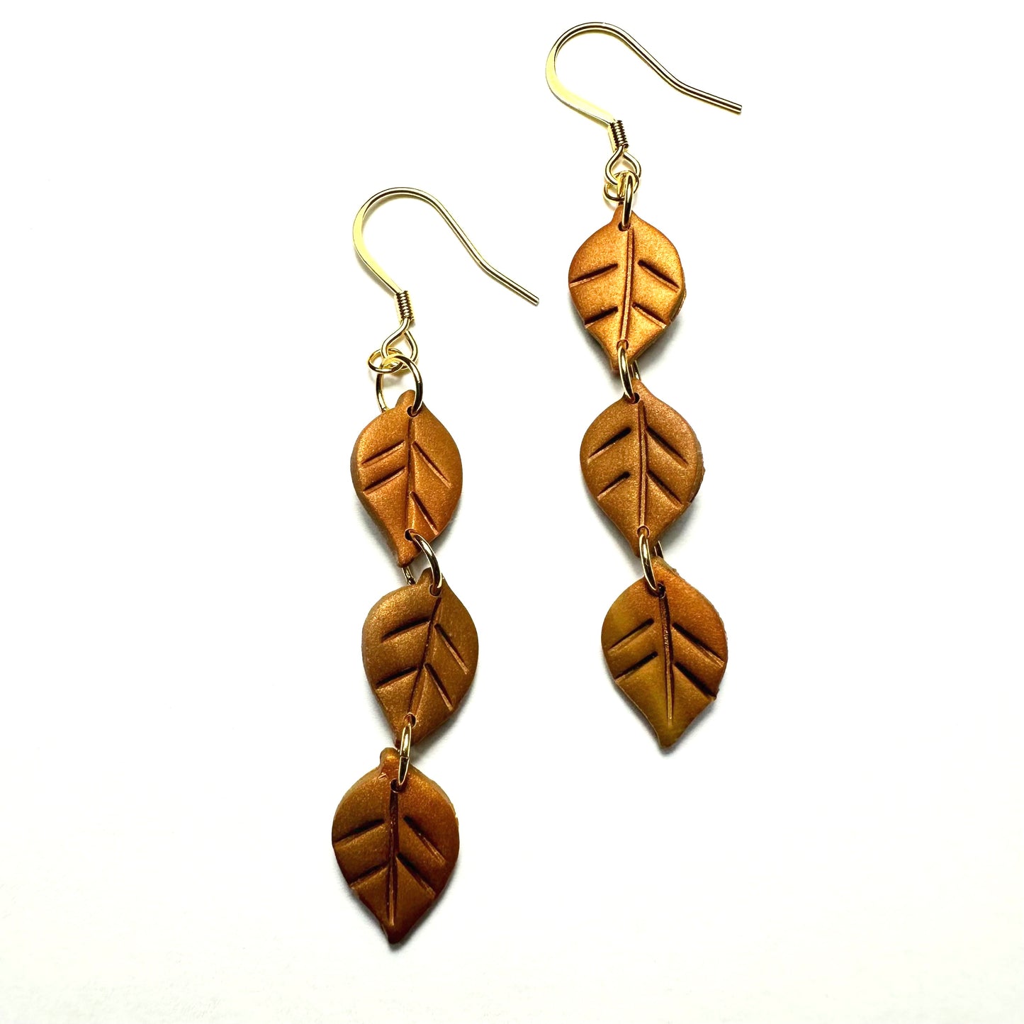 Autumn Three Leaf Dangle Earrings