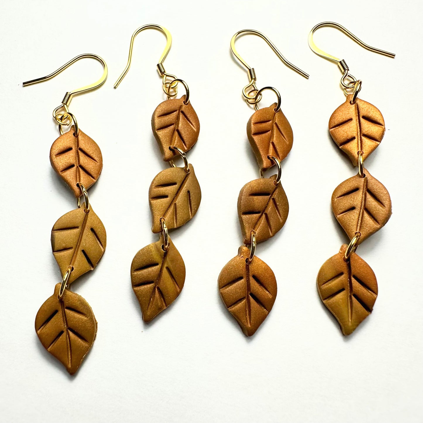 Autumn Three Leaf Dangle Earrings