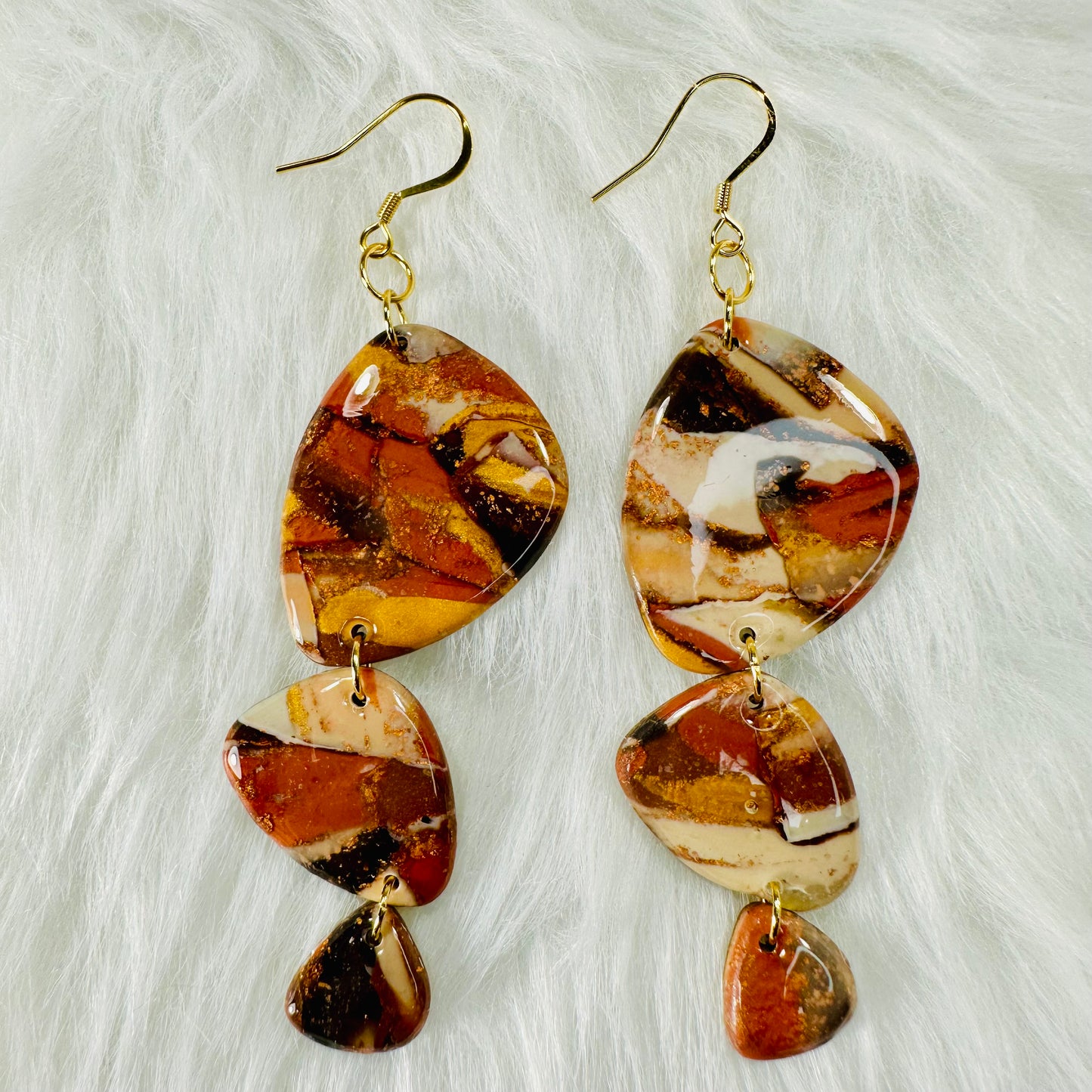 Fall Guitar Pick Design Earrings