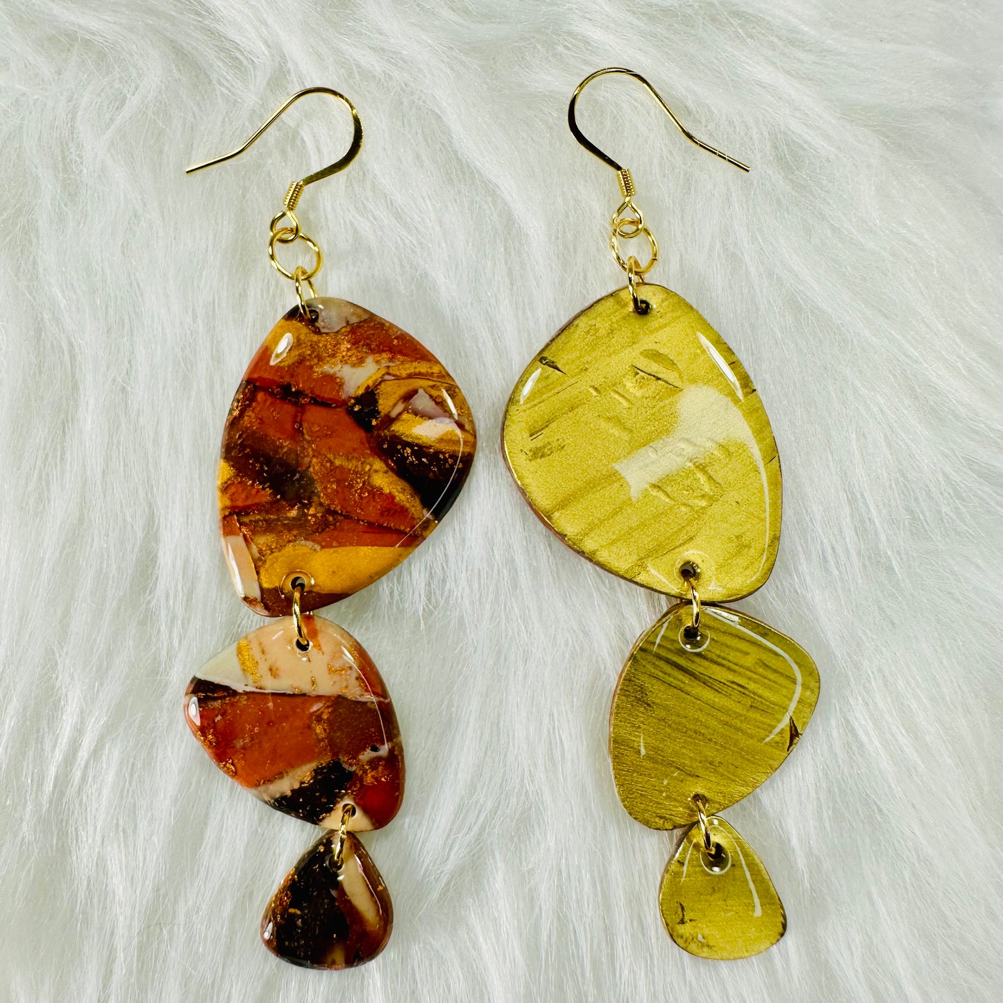 Fall Guitar Pick Design Earrings