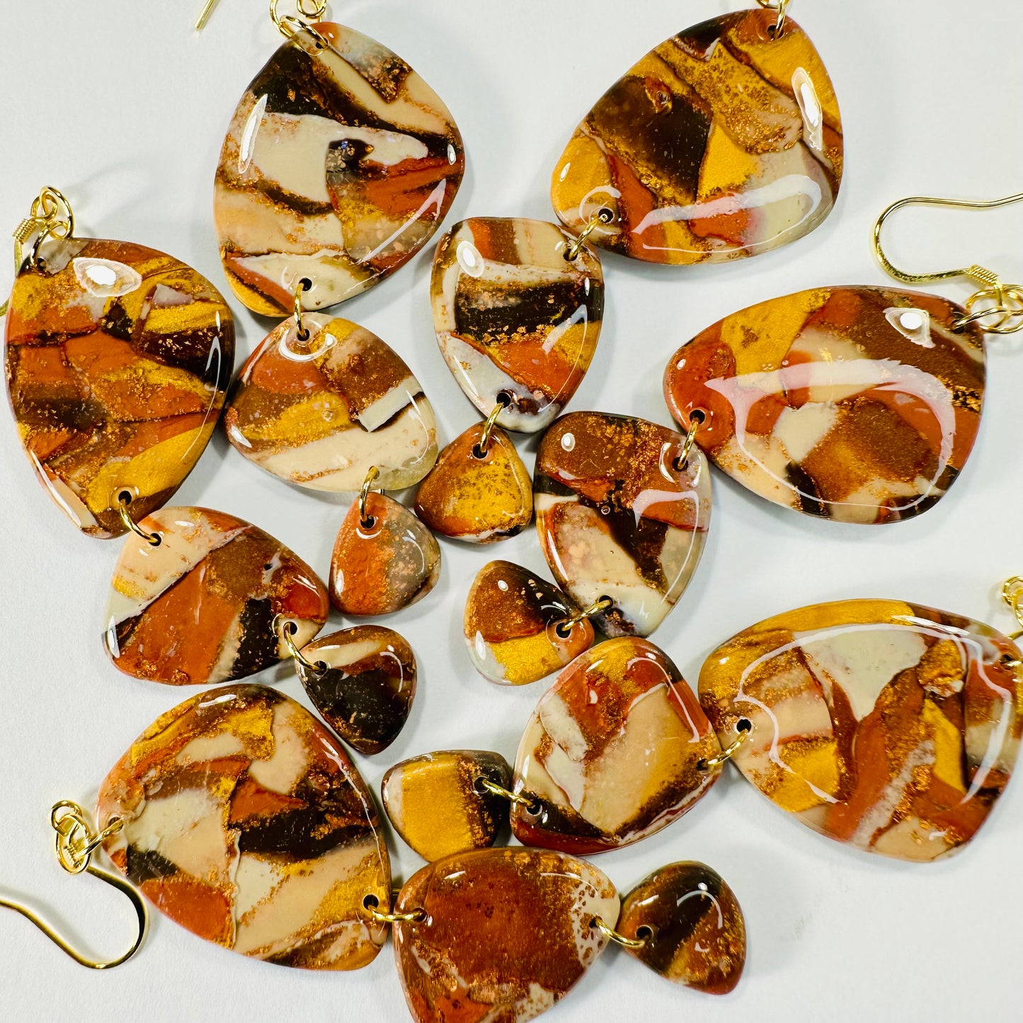 Fall Guitar Pick Design Earrings