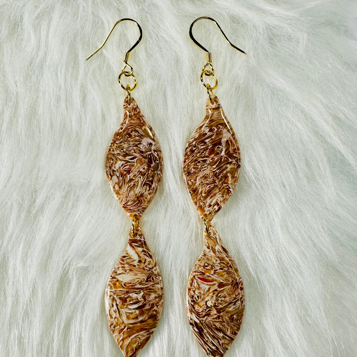 Autumn Latte Art Dangle Earrings