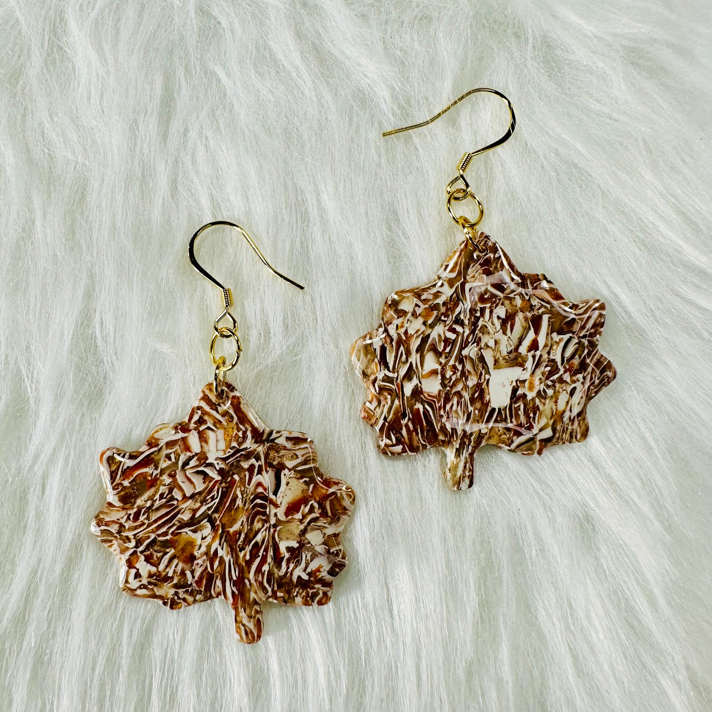 Autumn Latte Art Dangle Earrings