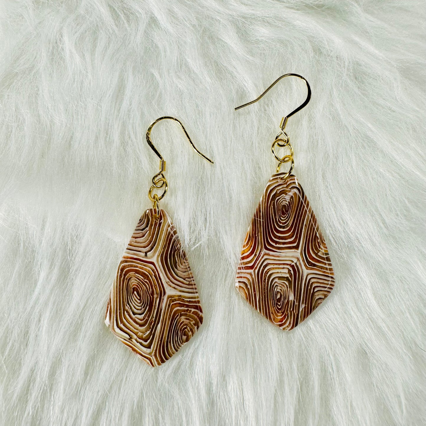 Cane Design Dangle Earrings