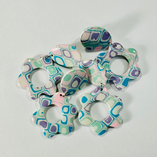 Retro 70's Style Polymer Clay Earrings