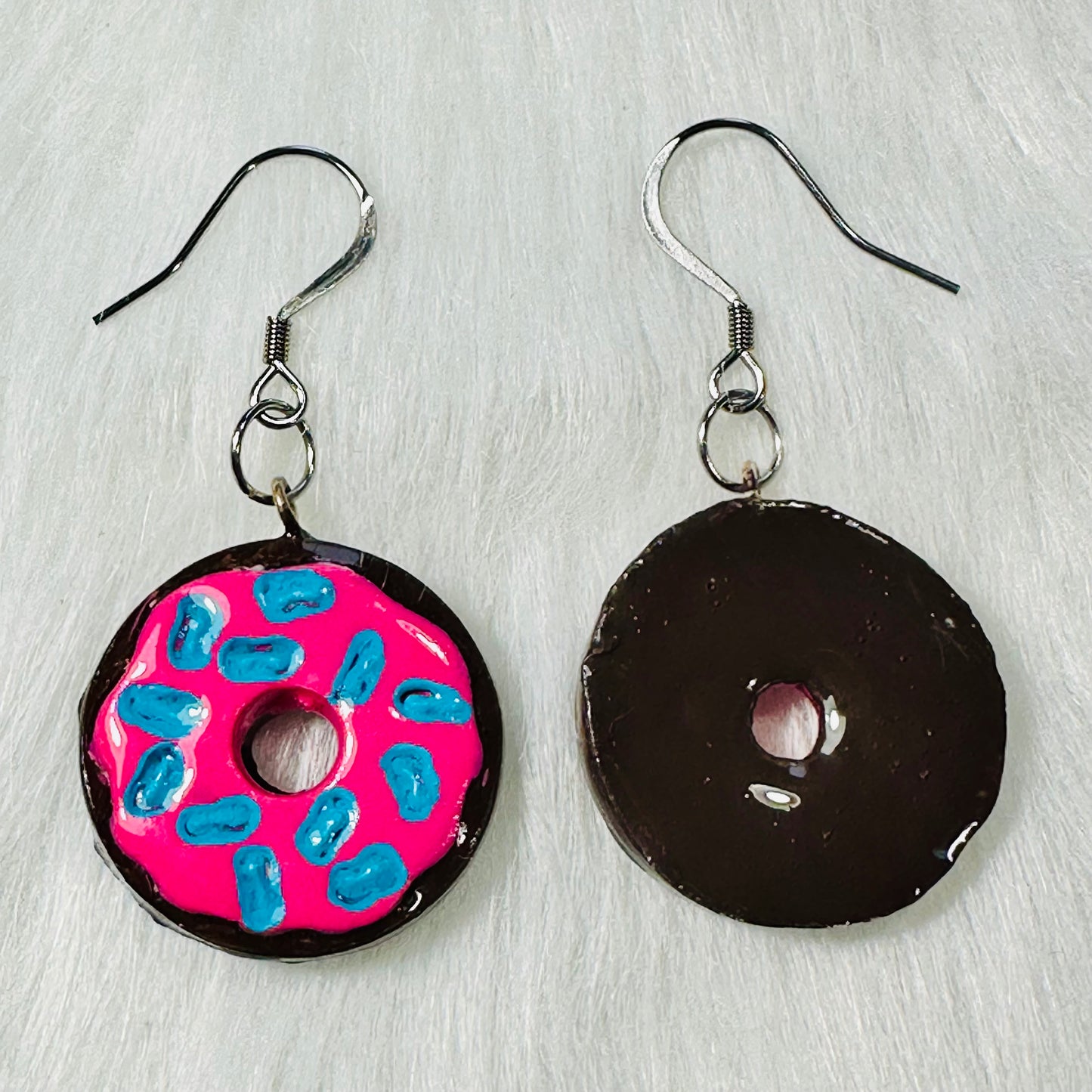 Frosted Donut Dangle Earrings