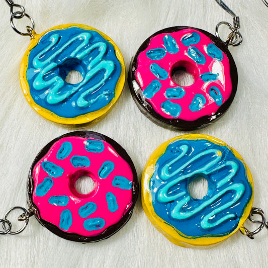 Frosted Donut Dangle Earrings