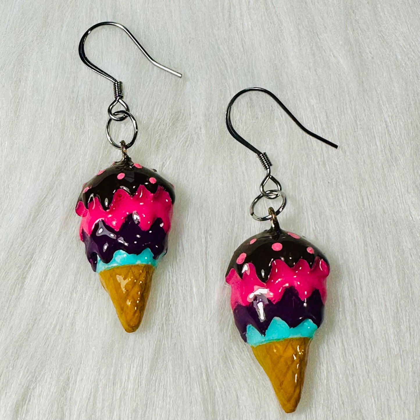 Ice Cream Cone Dangle Earrings