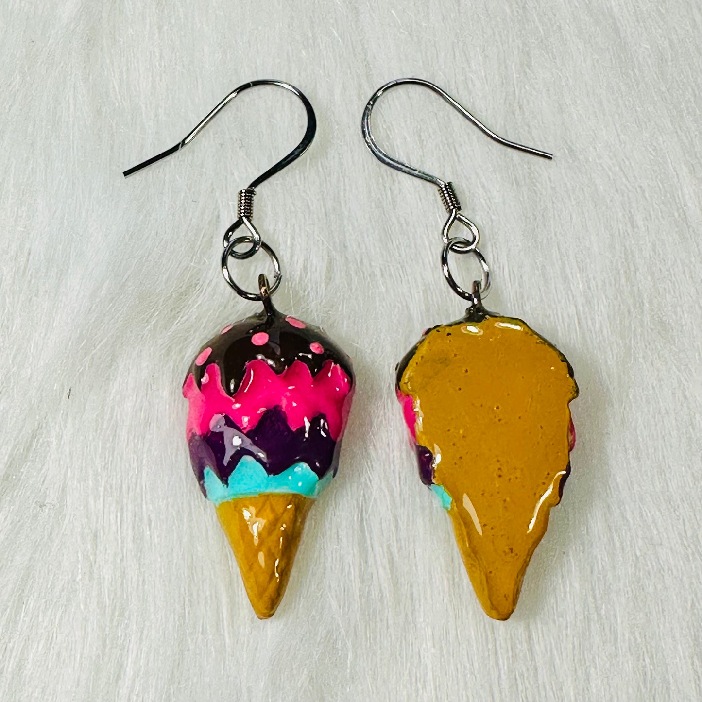 Ice Cream Cone Dangle Earrings