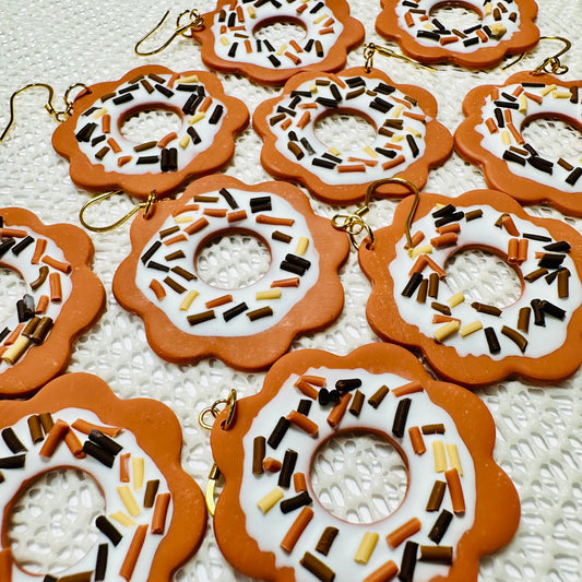 Frosted Flower Donut Earrings