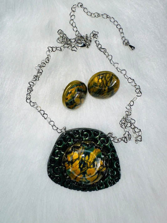Mystic Stone Necklace & Earring Set
